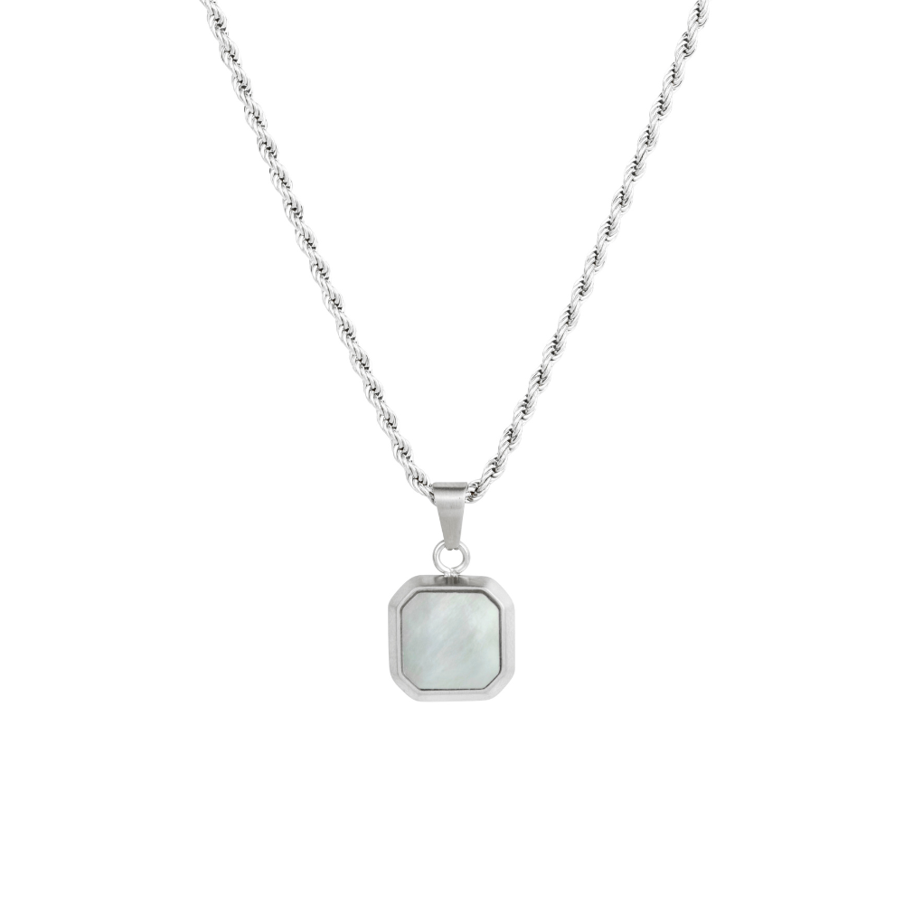Pearl Necklace - Silver Pearl Necklace for Men - By Twistedpendant