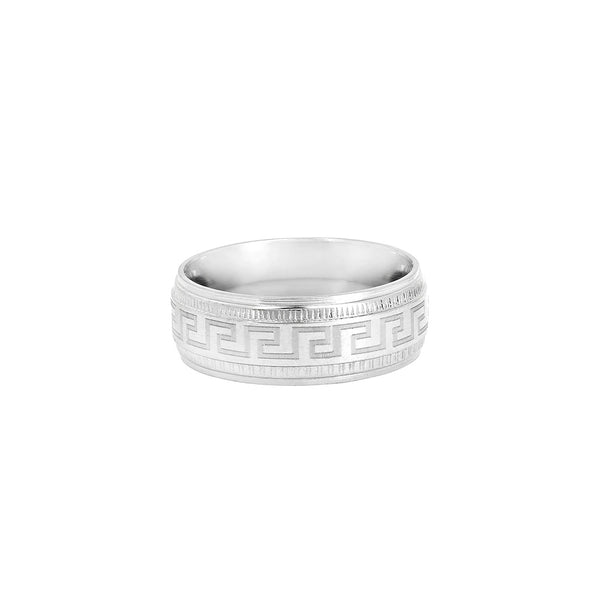 Greek key Silver Ring - Mens Silver Rings | By Twistedpendant
