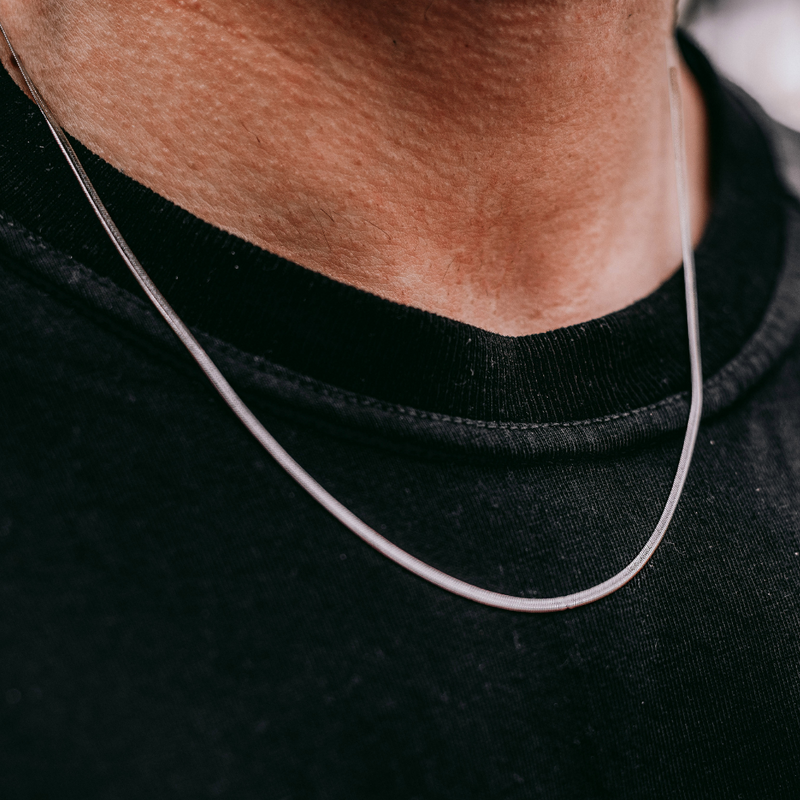 Mens Thin Silver Snake Chain Silver Snake Chain Necklace