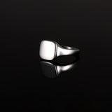 Square Silver Signet Ring - Mens Signet Rings | By Twistedpendant