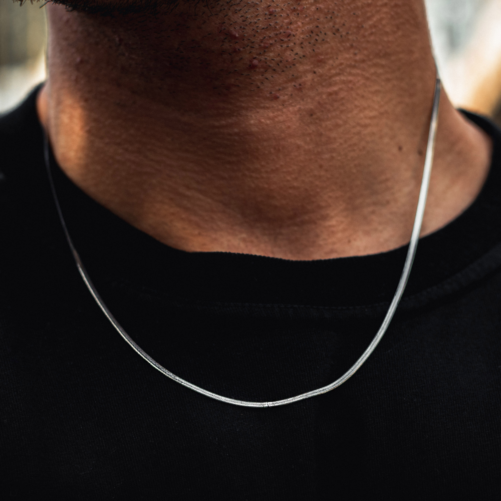 Mens Thin Gold Snake Chain - 18K Gold Snake Chain Necklace | Twistedpendant