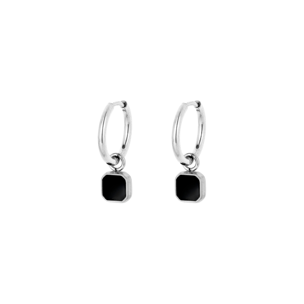 Mens Dangle Earring - Mens Black Onyx Dangle Earrings By Twistedpendant