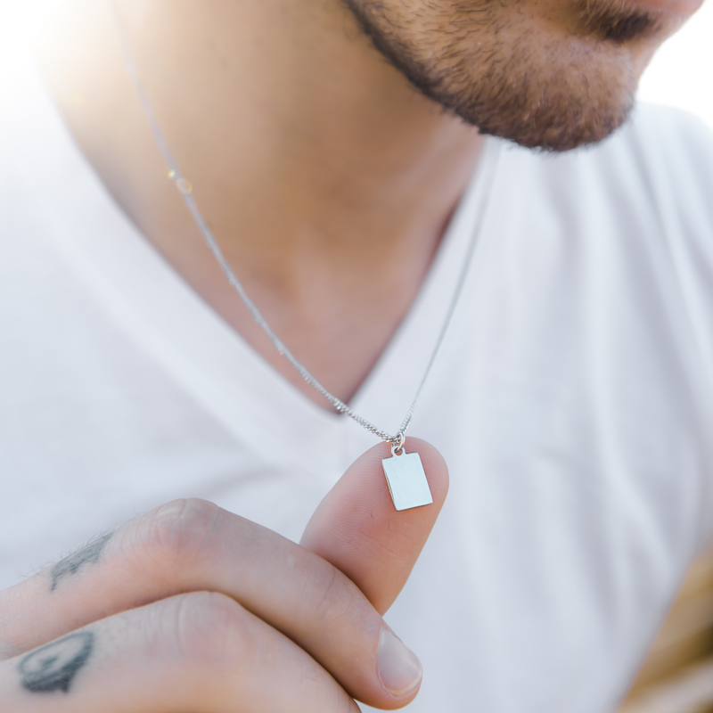 Minimalist Mini Bar Pendant Necklace - Men's Gold Necklace | Twistedpendant