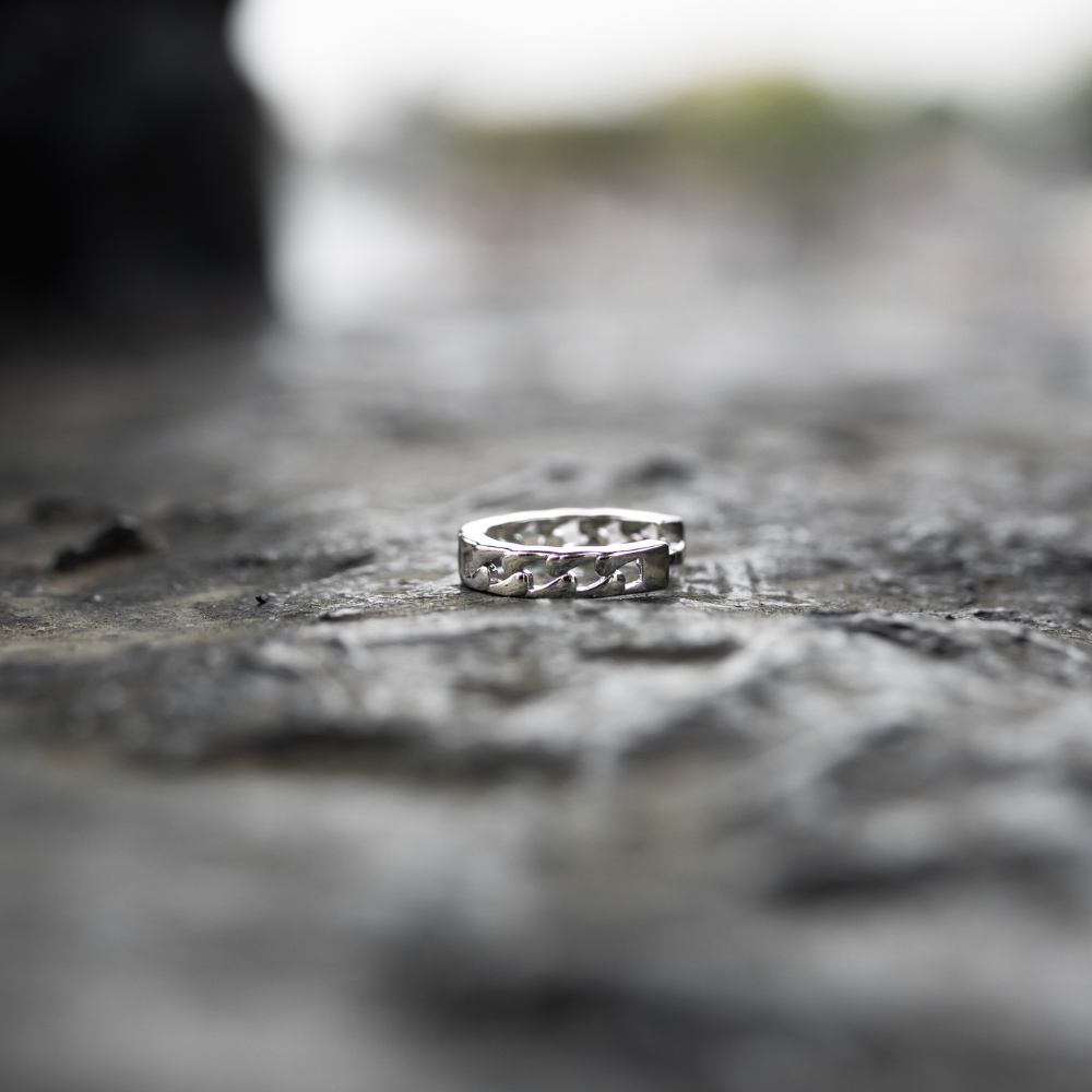 Silver Cuban Link Hoop Earring | Mens Silver Earrings - Twistedpendant