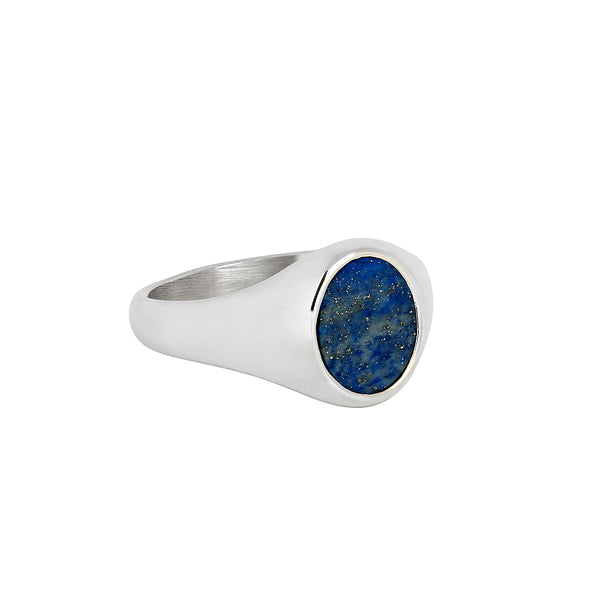 Silver Lapis Lazuli Signet Ring For Men - Top-Quality Choice | By Twistedpendant