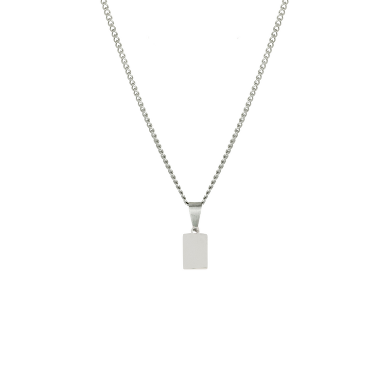Minimalist Mini Bar Pendant Necklace - Men's Silver Necklace | Twistedpendant