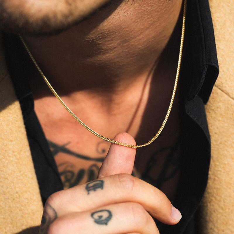 Thin gold cuban link 2025 chain