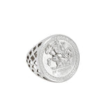 Men's Silver St George Ring - Buy Silver Sovereign Rings | Twistedpendant