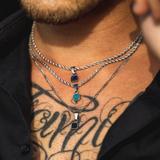 Mini Lapis Lazuli Pendant | Silver Necklace For Men - By Twistedpendant