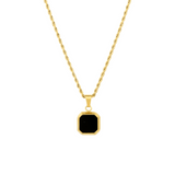 Black & Gold Onyx Pendant Necklace For Men | Twistedpendant