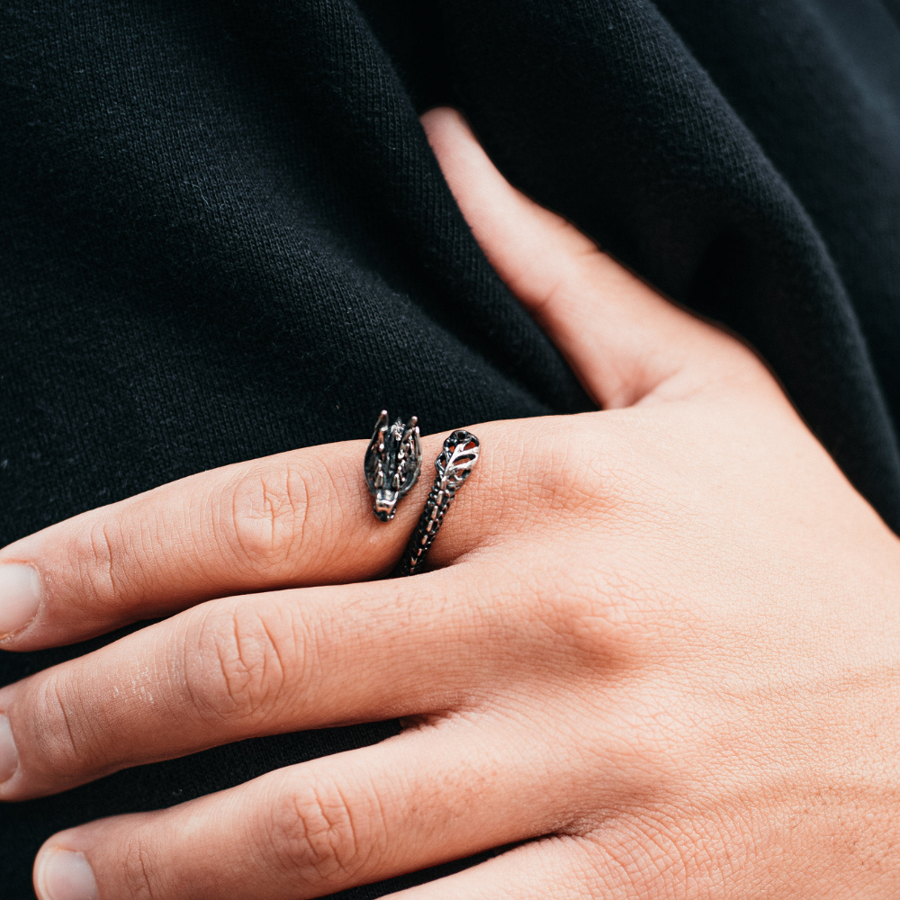 Silver Dragon Ring - Mens Silver Dragon Rings | Twistedpendant
