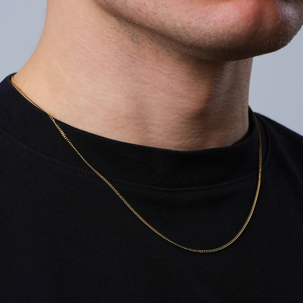 CUBAN CHAIN NECKLACE EXTRA THIN SILVER