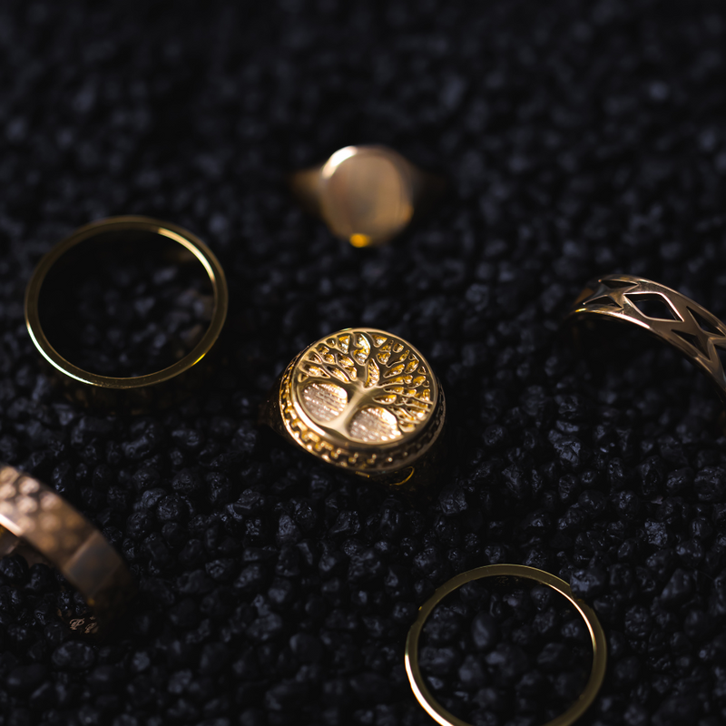Large Gold Tree Of Life Signet Ring - Mens Signet Ring By Twistedpendant