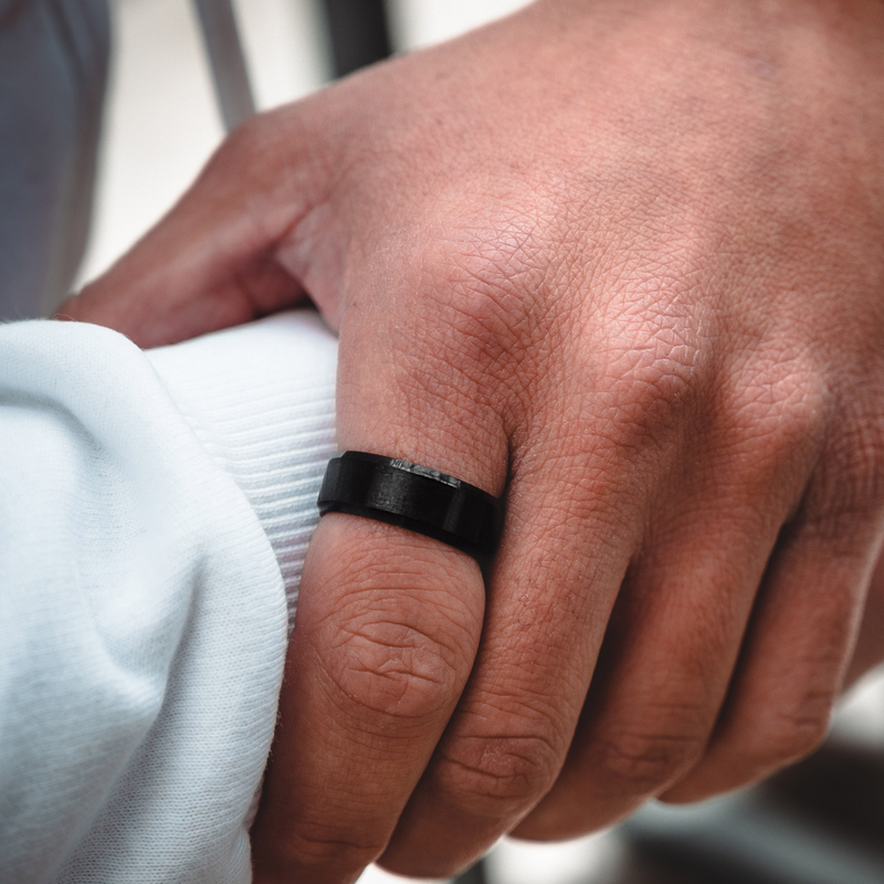 Men wearing sales black rings