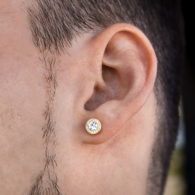 Macy's Men's Diamond Circle Cluster Stud Earrings (1/4 ct. t.w.) in 10k  Gold - Macy's