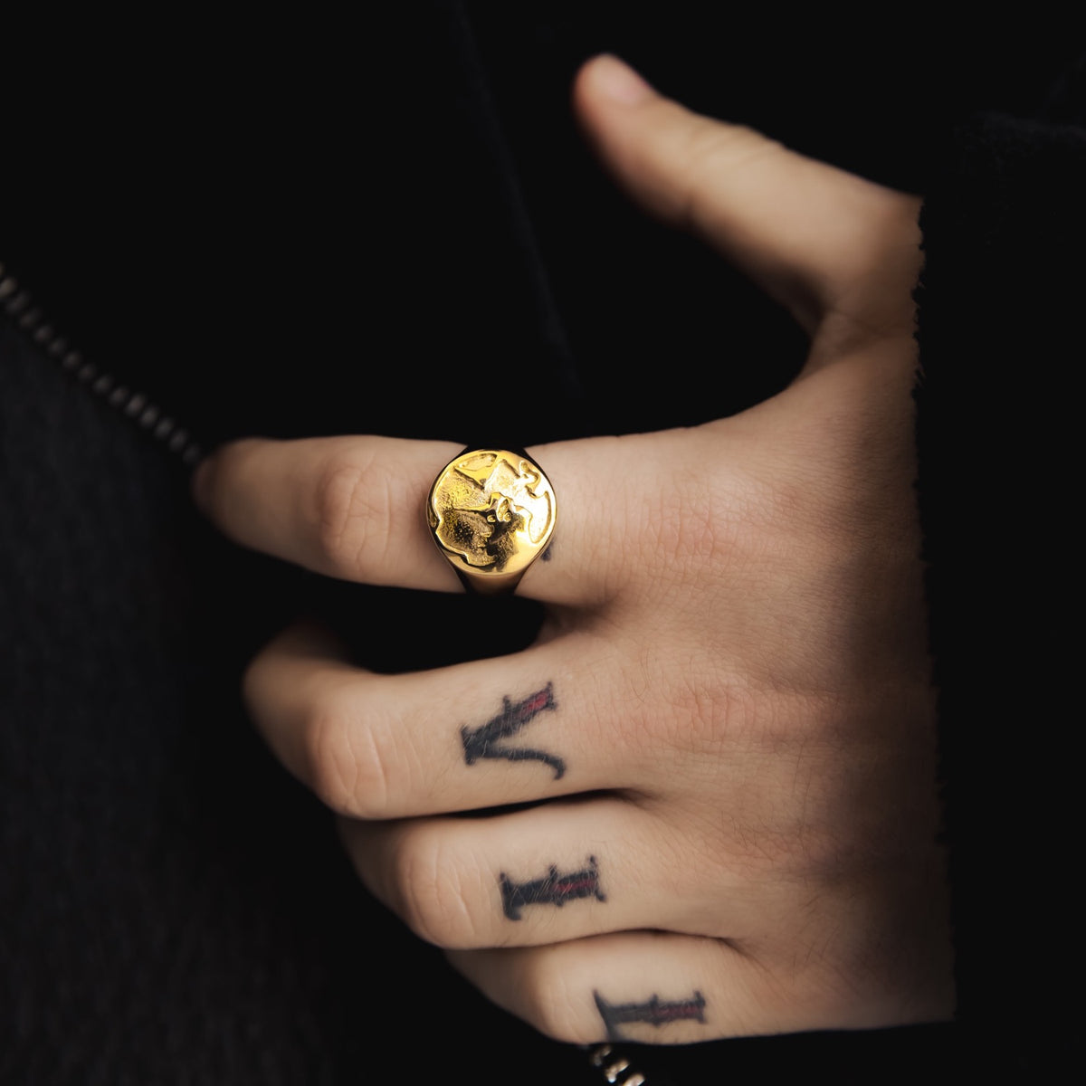 18K Gold World Ring - Buy Mens Gold Rings | By Twistedpendant
