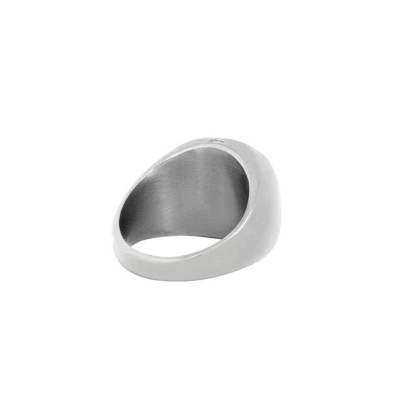 Black Polished Signet Ring - Silver | Mens Silver Ring | Twistedpendant