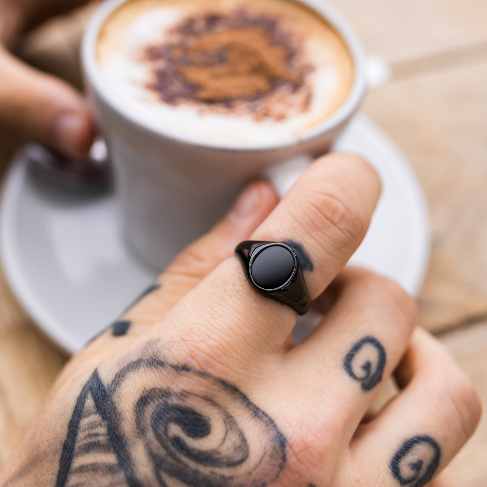 Black Onyx Signet Ring - Mens Rings Black | By Twistedpendant