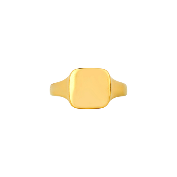 Square 18K Gold Signet Ring - Mens Signet Rings | By Twistedpendant
