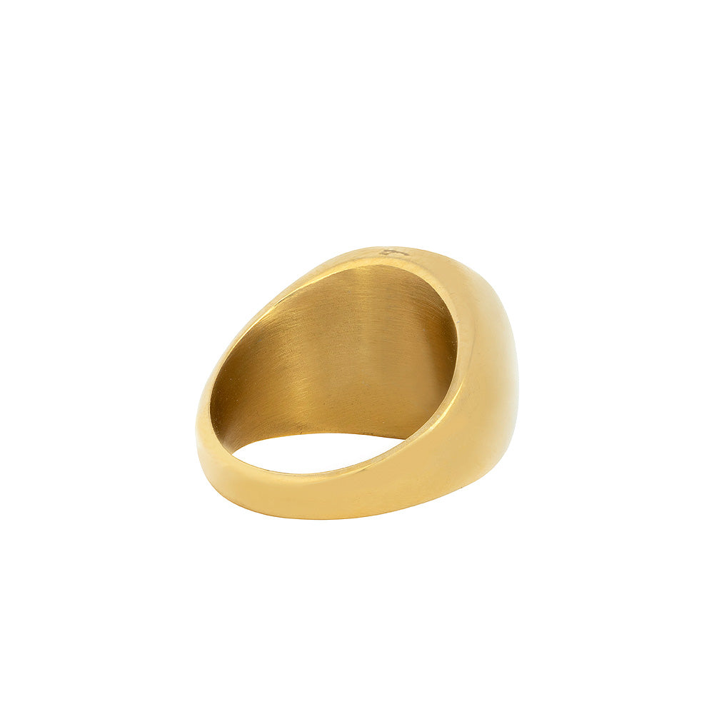 Gold Signet Ring Men - Black Stone Mens Signet Rings - By Twistedpendant