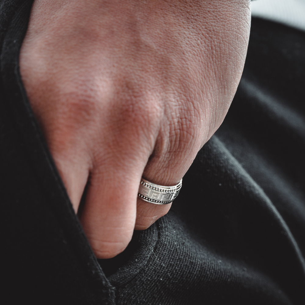 Greek key Silver Ring - Mens Silver Rings | By Twistedpendant