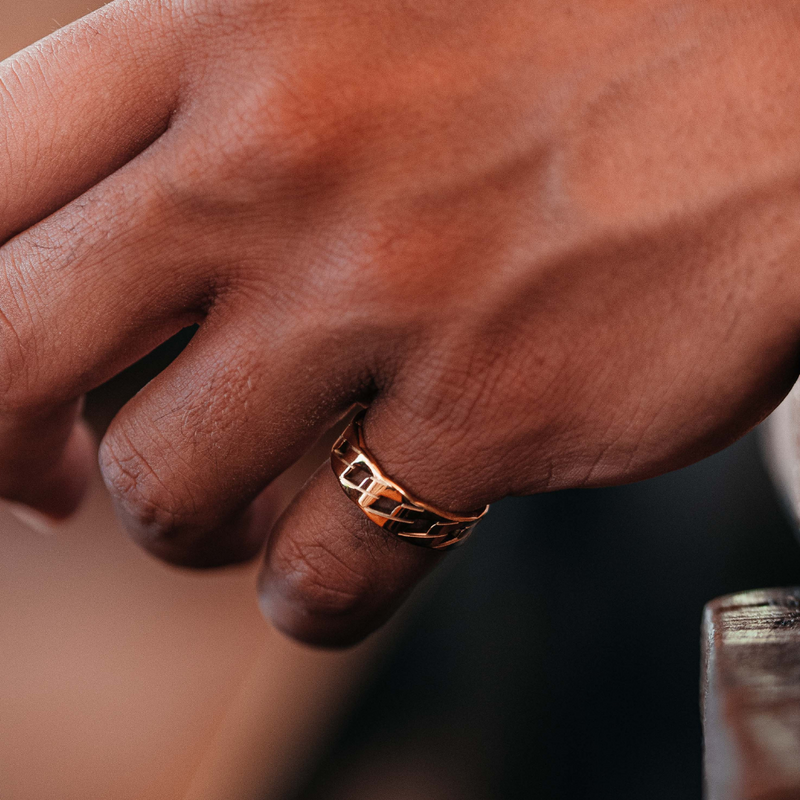 Cuban Ring - Gold | Mens Ring Gold | Twistedpendant