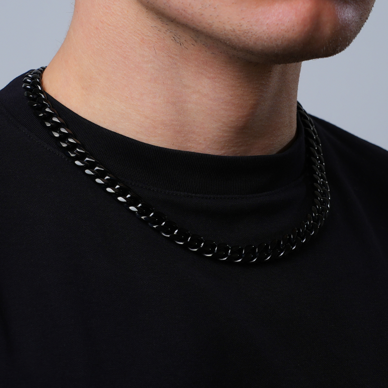 Mens black hot sale neck chain