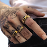 Mens Gold Cuban Ring | Shop Gold Band Rings for Men - By Twistedpendant