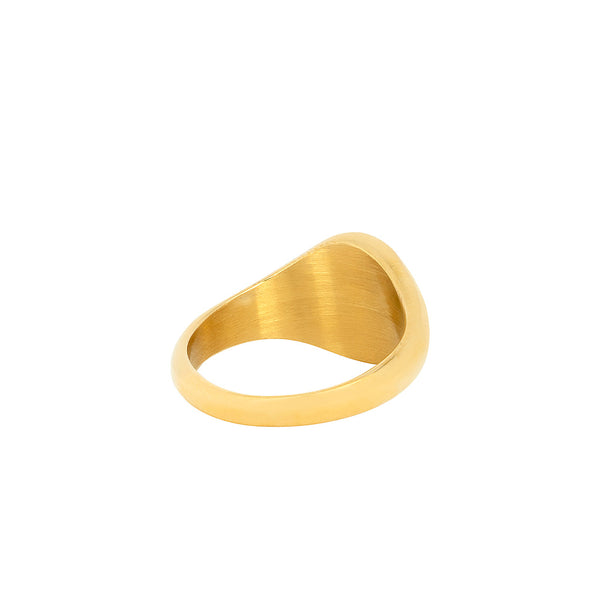 18K Gold Signet Ring - Natural Gemstone Ring For Men - By Twistedpendant