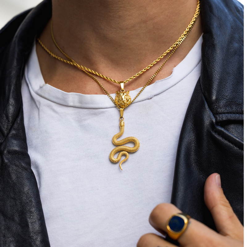 Mens Snake Pendant Necklace Mens Necklaces Twistedpendant