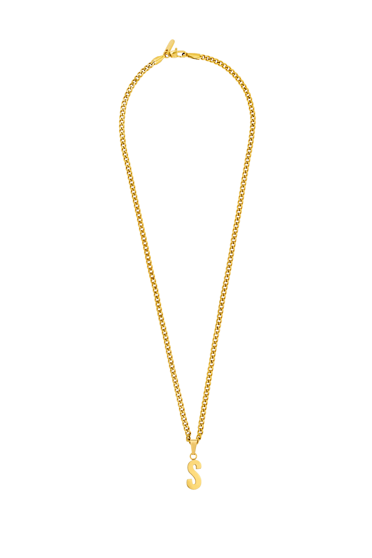 18K Gold Initial Letter Necklace - Personalised Initial Necklace for Men - By Twistedpendant