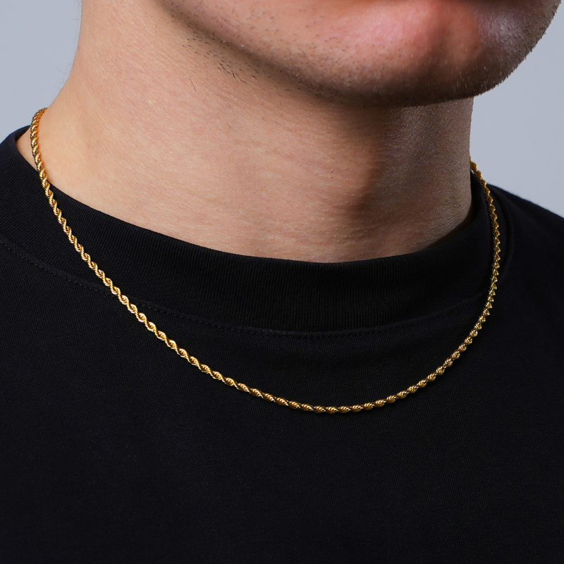 Gold Rope Chain Necklace - Mens Chain | By Twistedpendant