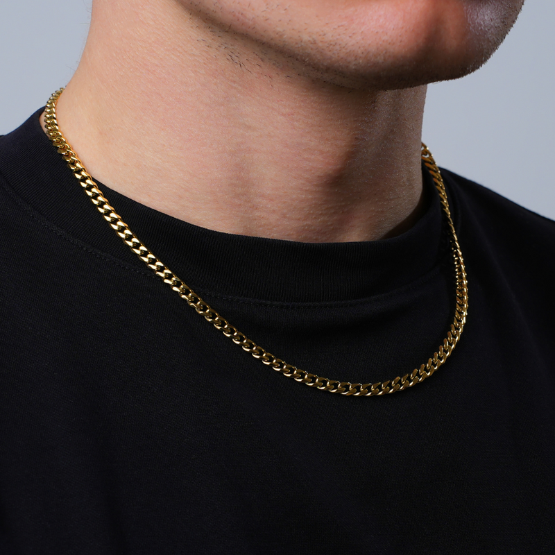 KRYSTALZ Men Cuban Link Necklace Gold Iced Out Diamond Chain Miami Hip Hop  Jewelry Cubic Zirconia Gold-plated Plated Stainless Steel Choker Price in  India - Buy KRYSTALZ Men Cuban Link Necklace Gold