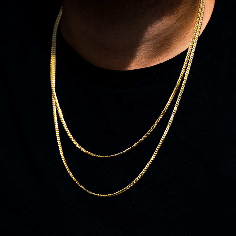 23K Gold Miami Cuban Chain Mens Necklace By Twistedpendant