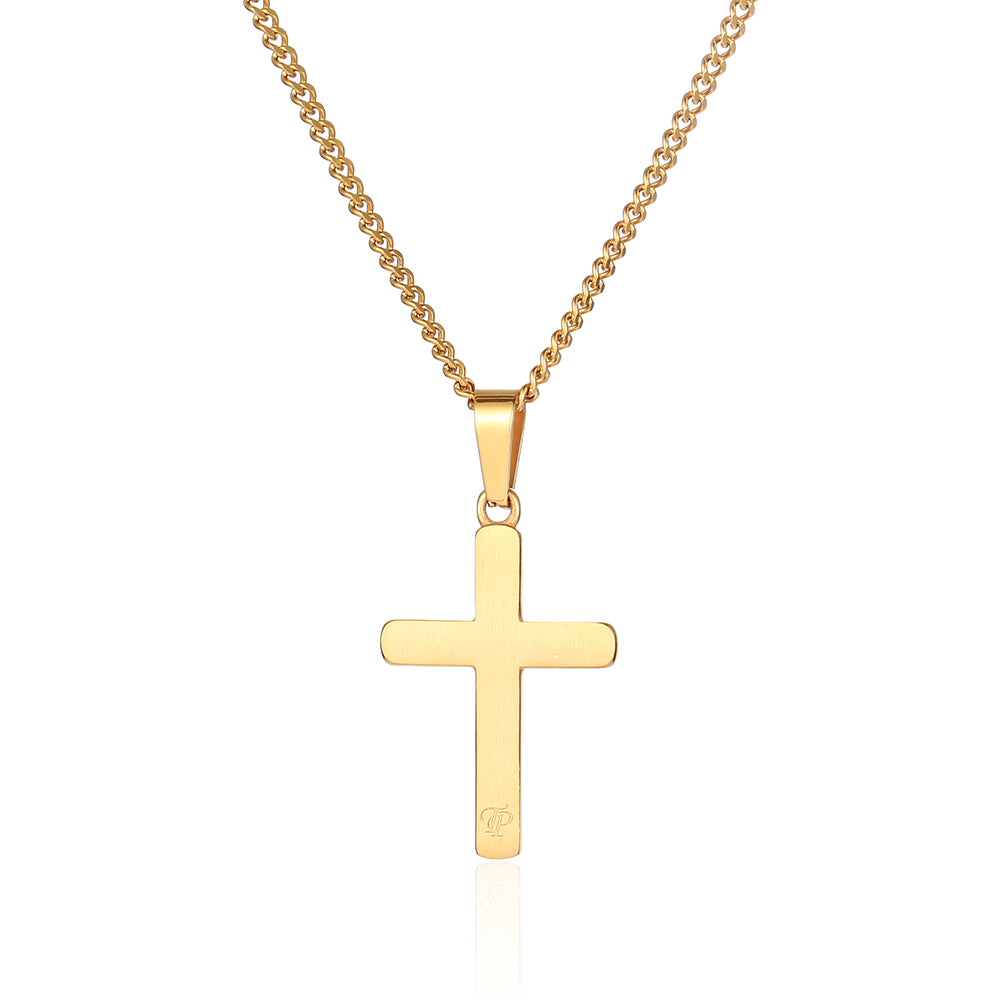 Men's Gold Cross Pendant Necklace - Gold Necklace for Men | Twistedpendant
