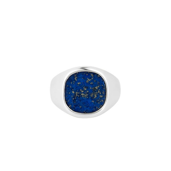 Silver Signet Ring, Lapis Lazuli Ring - Mens Ring | By Twistedpendant