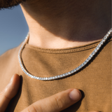 Silver Tennis Chain Necklace for Men - Tennis Chains | Twistedpendant
