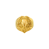 18K Gold Lion Ring - Mens Gold Signet Rings - By Twistedpendant