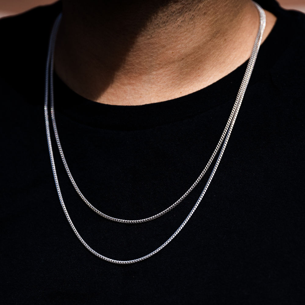 Thin Silver Cuban Chain - Mens Sterling Silver Chain | By Twistedpendant