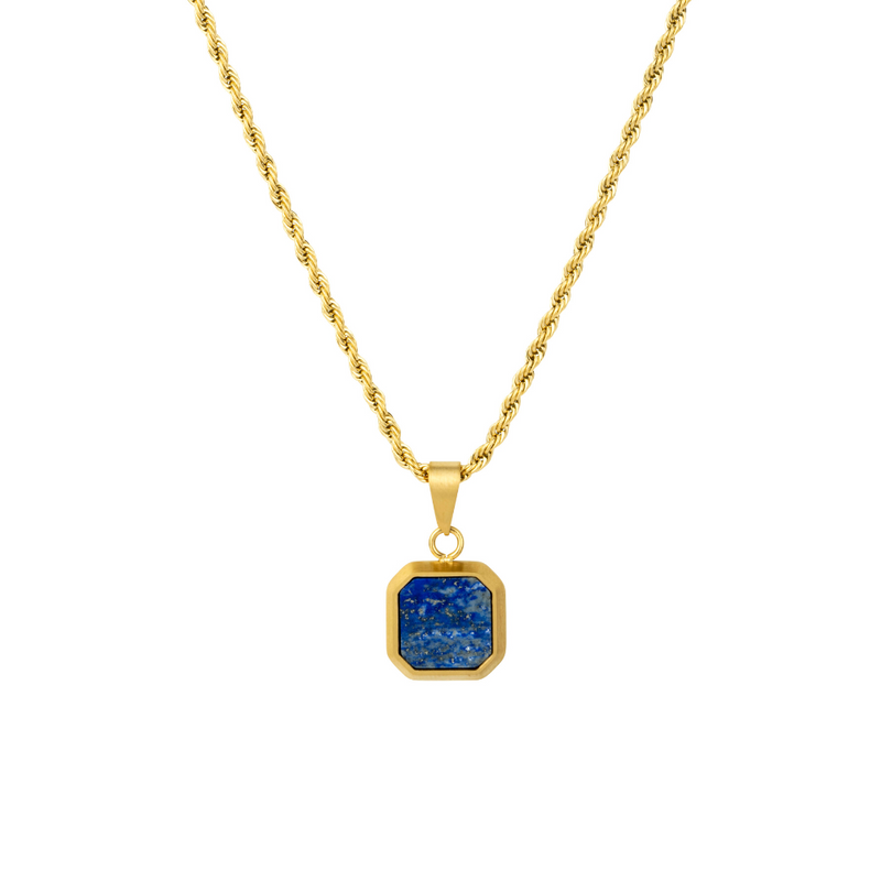 Fortuna Pendant Necklace, Sterling Silver/14k Gold/Blue | Men's Necklaces |  Miansai