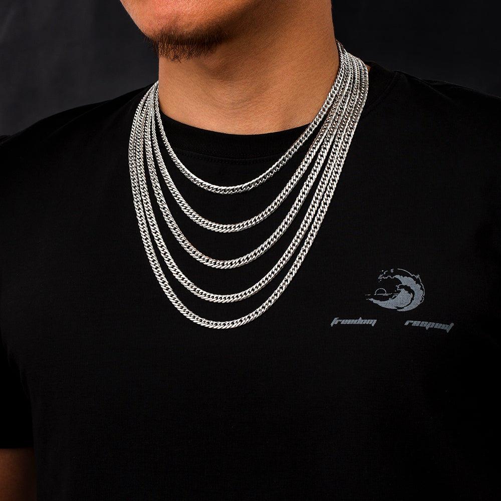 Mens Silver Cuban Chain (6MM) | Mens Necklace Chain | - Twistedpendant