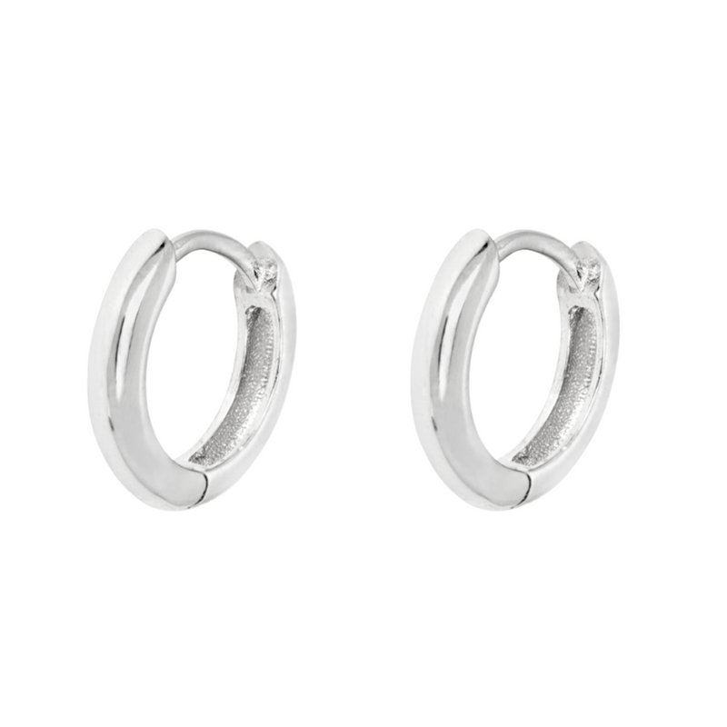 14k Gold Huggie Hoop Earrings (12MM) | Mens Earrings - Twistedpendant