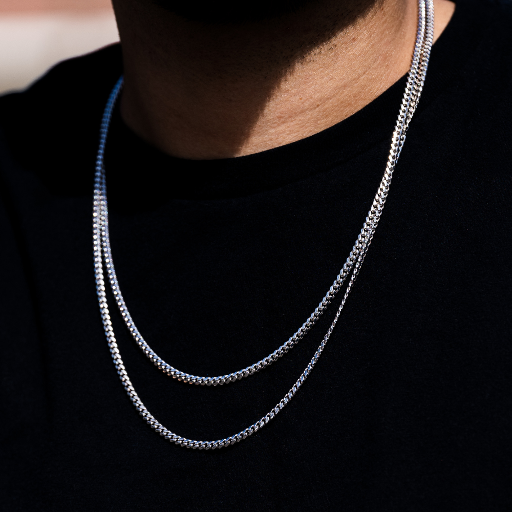 Silver 3mm Cuban Chain - Mens Sterling Silver Chain | By