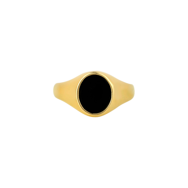 Gold Onyx Signet Ring - Mens Rings | By Twistedpendant