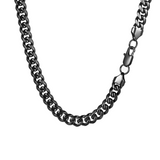Men's Thick Black Cuban Chain Necklace (8MM) | Twistedpendant
