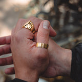 Greek Key Gold Ring - Mens Gold Rings | By Twistedpendant