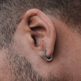 Silver Cuban Chain Hoop Earring | Mens Silver Earrings - Twistedpendant