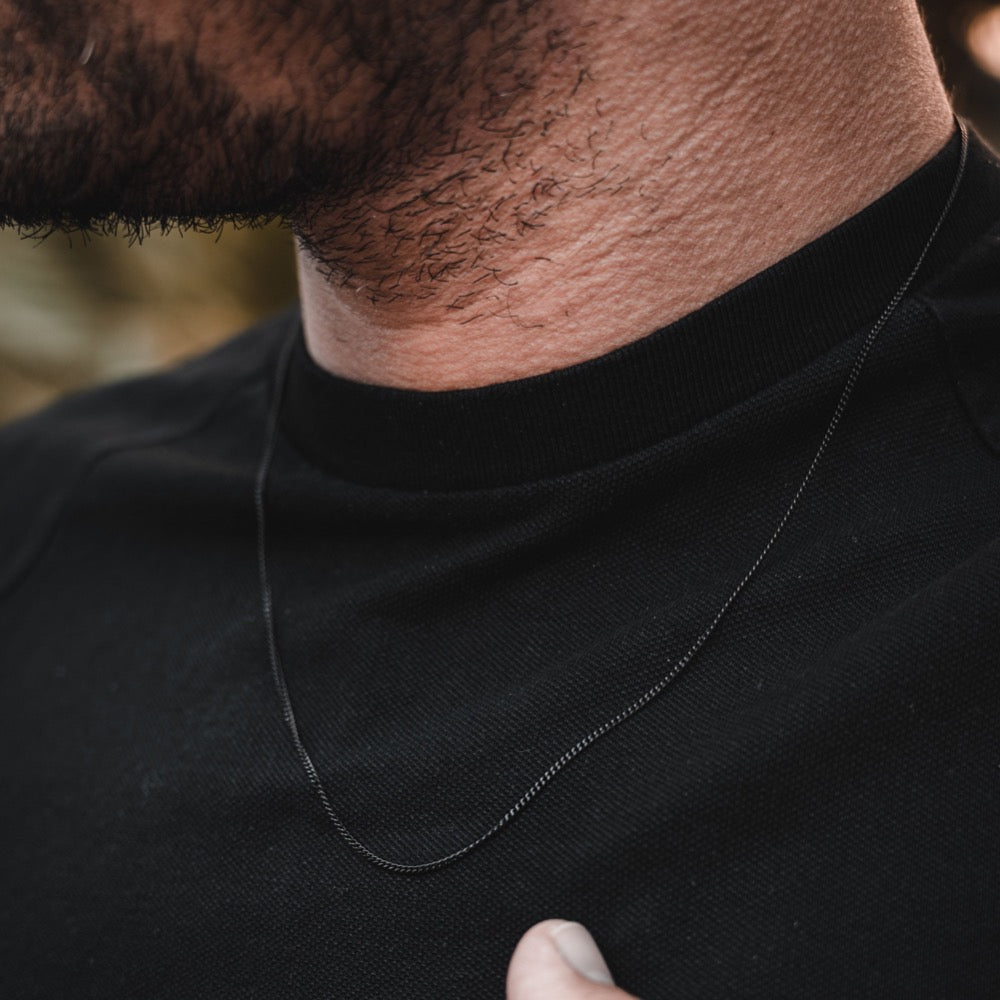 Thin Black Cuban Chain (1.5MM) For Men - Minimalist Chains | Twistedpendant