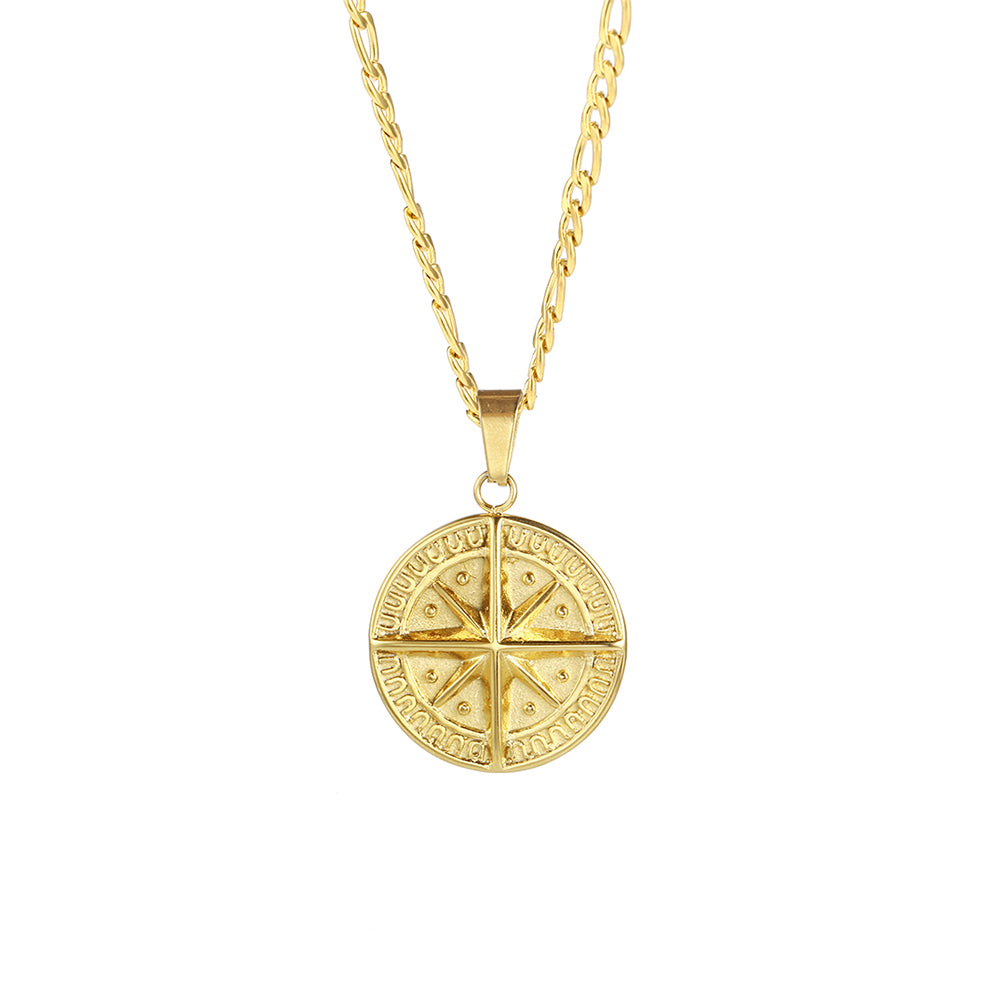 Men's Gold Compass Pendant Necklace - Men's Gold Necklace | Twistedpendant