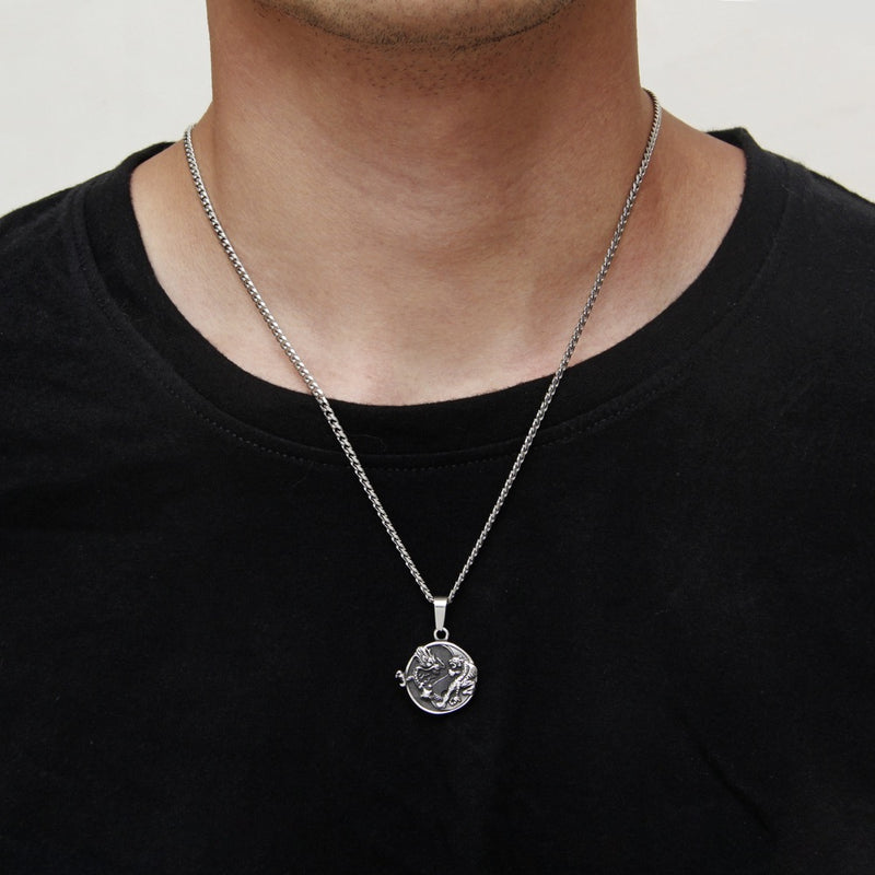 Mens Dragon Tiger Pendant Silver | Mens Necklaces | Twistedpendant